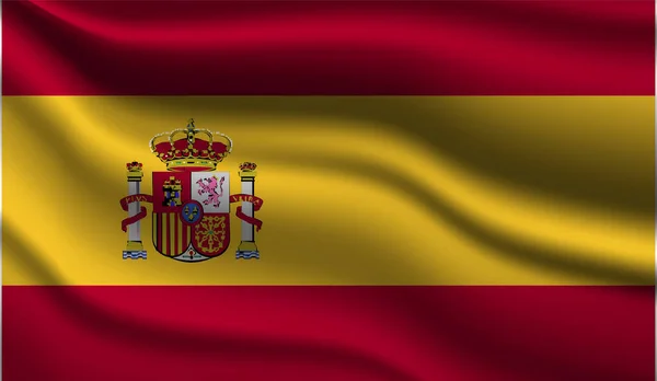 Spanien Realistisches Modernes Flaggendesign Vektorillustration Wird Für Hintergrund Textur Oder — Stockvektor