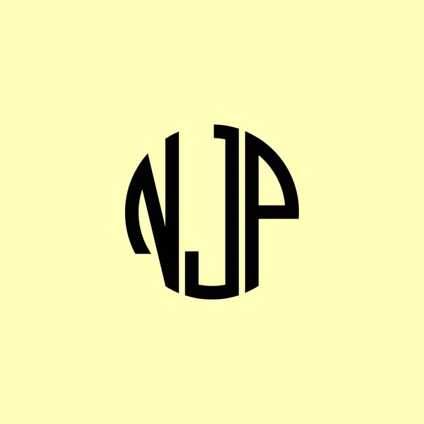 Δημιουργική Στρογγυλεμένα Αρχικά Γράμματα Njp Λογότυπο Είναι Κατάλληλο Για Ποια — Διανυσματικό Αρχείο
