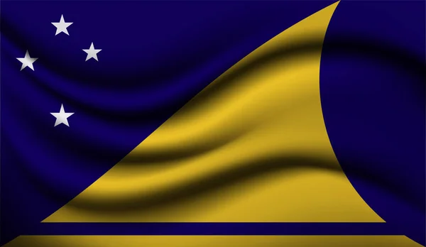 Tokelau Realistisk Viftande Flaggdesign Vektorillustration Den Kommer Att Användas För — Stock vektor
