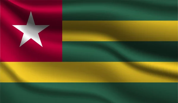 Togo Realistyczny Nowoczesny Projekt Flagi Ilustracja Wektora Będzie Używany Tła — Wektor stockowy