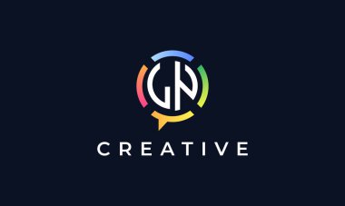 Yaratıcı Sohbet Baş Harfleri LN logosu. Bu logo soyut sohbet şekli ve harfleri olan bir şirket. vektör Resimleri.