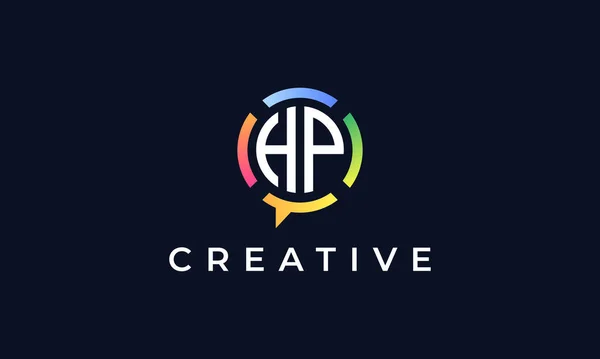 Charla Creativa Cartas Iniciales Logotipo Este Logo Incorpora Con Forma — Vector de stock