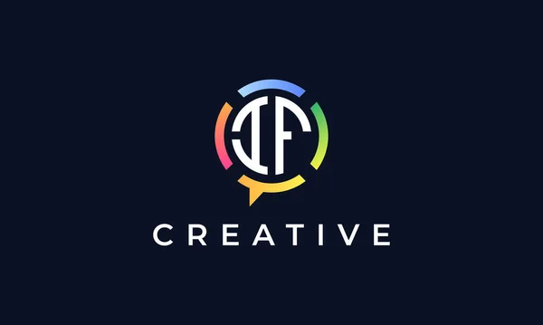 Lettres Initiales Creative Chat Logo Logo Intègre Une Forme Abstraite — Image vectorielle