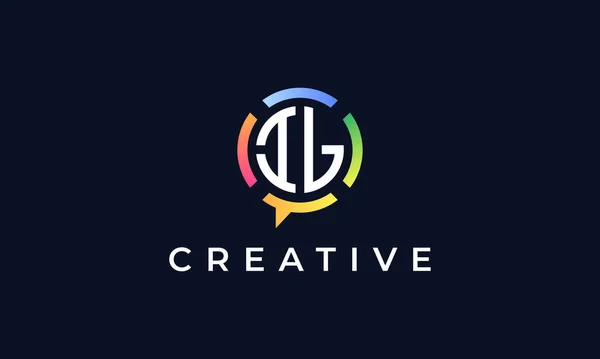 Kreatywny Czat Początkowe Litery Logo Logo Zawiera Abstrakcyjny Kształt Czatu — Wektor stockowy