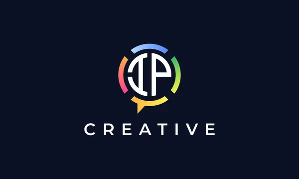 Creative Chat Lettres Initiales Logo Logo Intègre Une Forme Abstraite — Image vectorielle