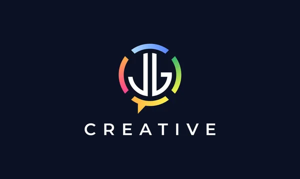 Lettres Initiales Creative Chat Logo Logo Intègre Une Forme Abstraite — Image vectorielle