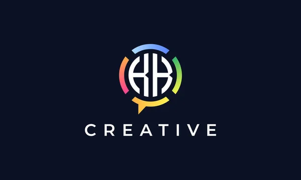 Charla Creativa Cartas Iniciales Logo Este Logo Incorpora Con Forma — Vector de stock
