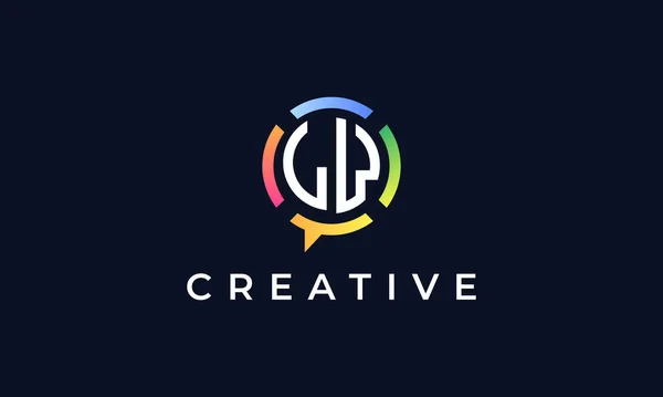 Creative Chat Lettres Initiales Logo Logo Intègre Une Forme Abstraite — Image vectorielle