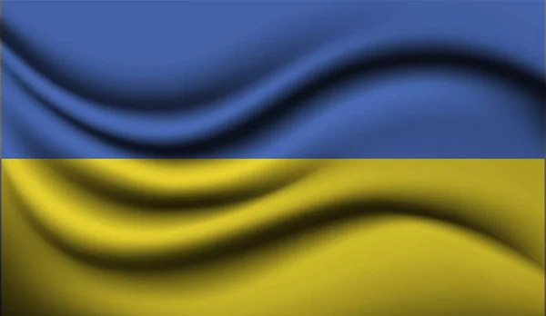 Ukraine Drapeau Agitant Réaliste Design Illustration Vectorielle Sera Utilisé Pour — Image vectorielle