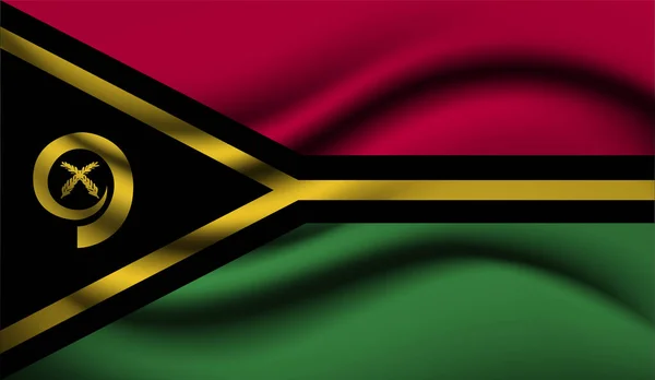 Vanuatu Bandera Con Etiqueta Diseño Eps Ilustración Vectorial Utilizará Para — Vector de stock