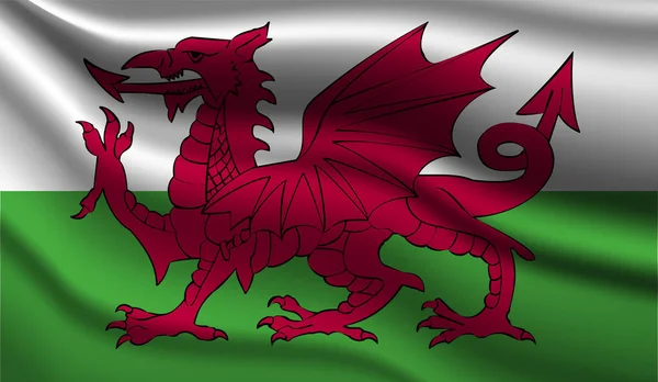 Wales Realistic Modern Flag Design Vector Illustration Used Background Texture — Stockový vektor