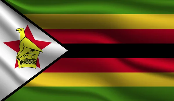 Zimbabue Realistic Modern Flag Design Ilustración Vectorial Utilizará Para Fondo — Archivo Imágenes Vectoriales