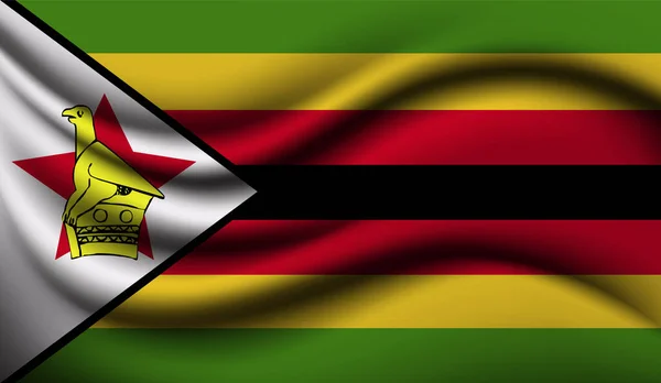 Zimbabwe Realistic Waving Flag Design Illustration Vectorielle Sera Utilisé Pour — Image vectorielle