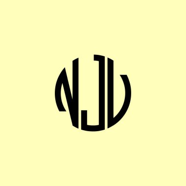 Yaratıcı Yuvarlak Harfler NJV logosu. Bu başlangıç için hangi şirket veya markanın adı uygun olacaktır.