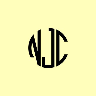 Yaratıcı Yuvarlak Harfler NJC Logosu. Bu başlangıç için hangi şirket veya markanın adı uygun olacaktır.
