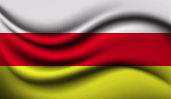 Νότια Οσετία Ρεαλιστική Κυματίζει Σημαία Σχεδιασμός Εικονογράφηση Διανύσματος Χρησιμοποιηθεί Για — Διανυσματικό Αρχείο