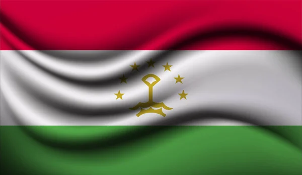 Tajikistan Realistik Melambaikan Bendera Desain Vektor Ilustrasi Ini Akan Digunakan - Stok Vektor