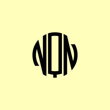 Yaratıcı Yuvarlak Harfler NQN Logosu. Bu başlangıç için hangi şirket veya markanın adı uygun olacaktır.