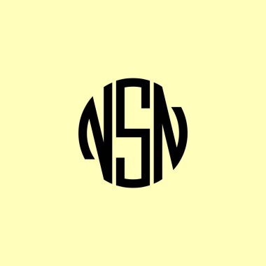 Yaratıcı Yuvarlak Harfler NSN logosu. Bu başlangıç için hangi şirket veya markanın adı uygun olacaktır.