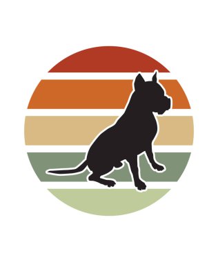 Boxer Retro Sunset Tasarım şablonu. Logo, rozet, tişört, POD ve kitap kapağı için vektör tasarımı şablonu. İzole edilmiş beyaz arkaplan.