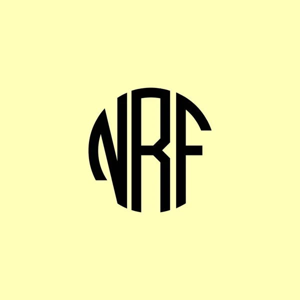 Cartas Iniciales Redondeadas Creativas Logo Nrf Será Adecuado Para Qué — Vector de stock