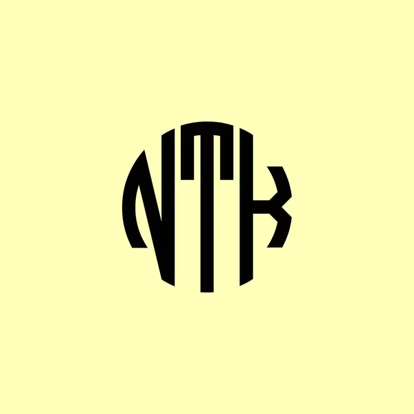 Lettres Initiales Arrondies Créatives Logo Ntk Conviendra Pour Quelle Entreprise — Image vectorielle