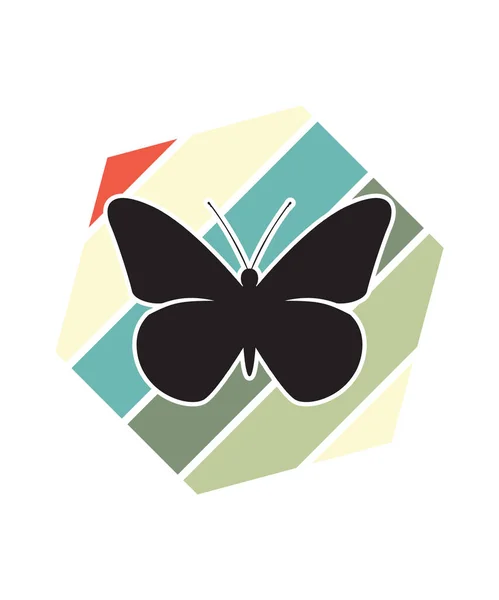 Plantilla Butterflies Retro Sunset Design Plantilla Diseño Vectorial Para Logotipo — Vector de stock