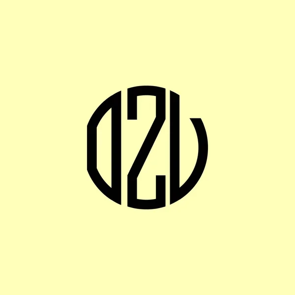 Yaratıcı Yuvarlak Baş Harfler Ozv Logosu Başlangıç Için Hangi Şirket — Stok Vektör