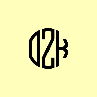 Yaratıcı Yuvarlak Harfler OZK Logosu. Bu başlangıç için hangi şirket veya markanın adı uygun olacaktır.