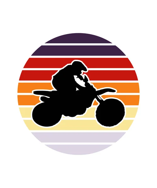Modèle Vélo Rétro Sunset Design Modèle Conception Vectorielle Pour Logo — Image vectorielle