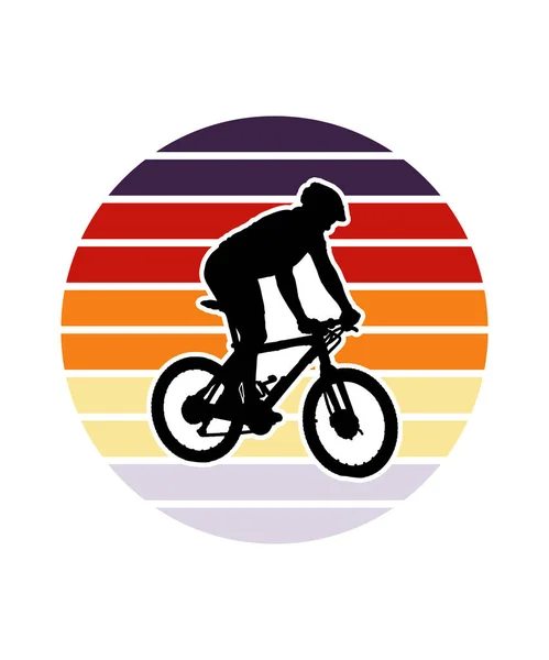 Plantilla Bike Retro Sunset Design Plantilla Diseño Vectorial Para Logotipo — Vector de stock