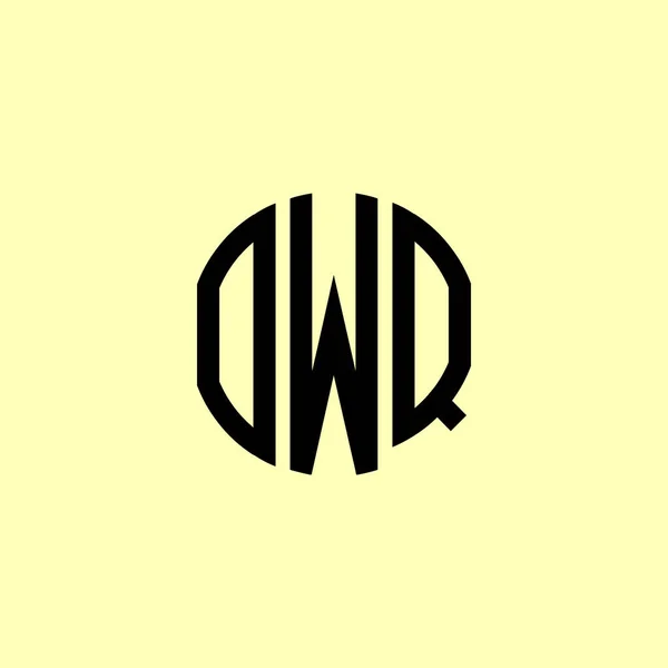 Letras Iniciales Redondeadas Creativas Owq Logo Será Adecuado Para Qué — Vector de stock