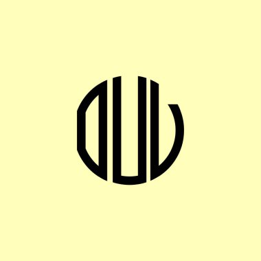 Yaratıcı Yuvarlak Harfler OUV logosu. Bu başlangıç için hangi şirket veya markanın adı uygun olacaktır.