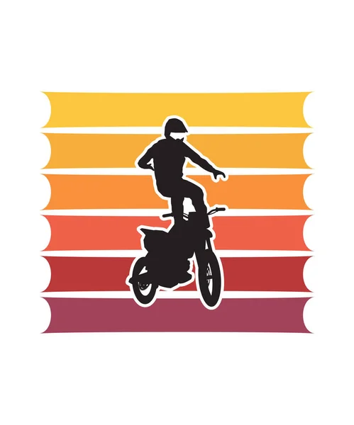 Bike Retro Sunset Design Template Vector Design Template Logo Badges — Stock Vector