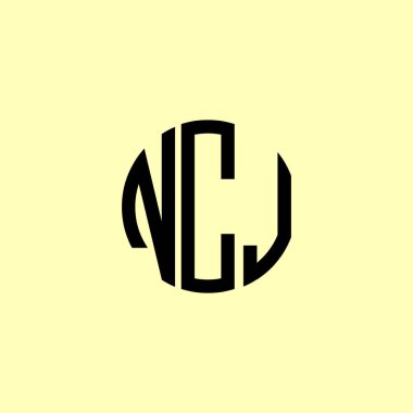 Yaratıcı Yuvarlak Baş harfler NCJ logosu. Bu başlangıç için hangi şirket veya markanın adı uygun olacaktır.