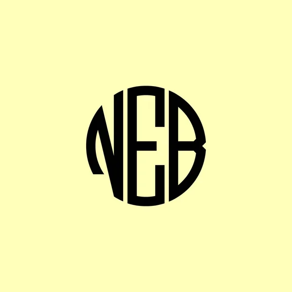 创用四舍五入的首字母Neb标志 这将是合适的哪家公司或品牌开始这些初始的 — 图库矢量图片