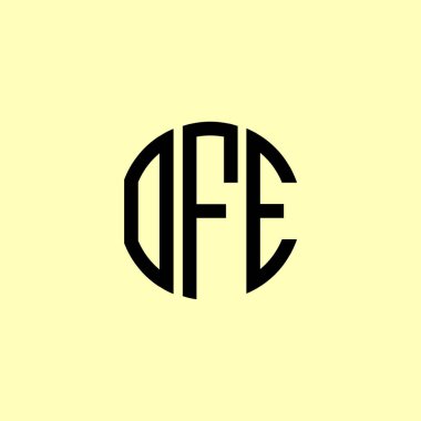 Yaratıcı Yuvarlak Harfler OFE Logosu. Bu başlangıç için hangi şirket veya markanın adı uygun olacaktır.