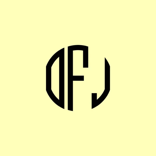 Letras Iniciales Redondeadas Creativas Ofj Logo Será Adecuado Para Qué — Vector de stock