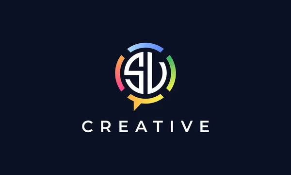 Logo Creative Chat Initial Letters Este Logo Incorpora Con Forma — Vector de stock