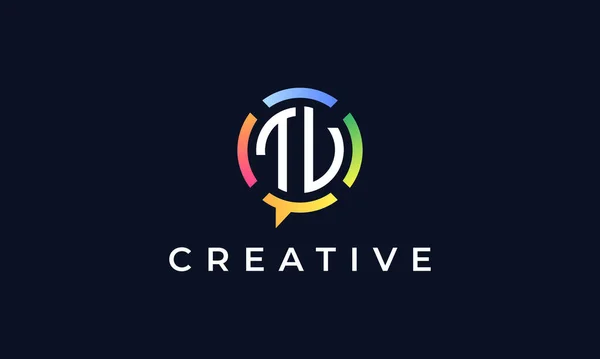 Creative Chat Lettres Initiales Logo Logo Intègre Une Forme Abstraite — Image vectorielle