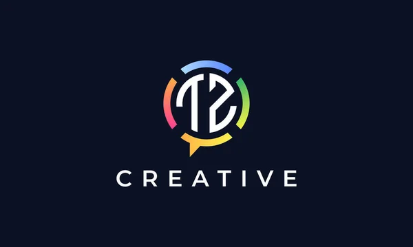 Lettres Initiales Creative Chat Logo Logo Intègre Une Forme Abstraite — Image vectorielle