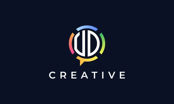 Lettres Initiales Creative Chat Logo Logo Intègre Une Forme Abstraite — Image vectorielle