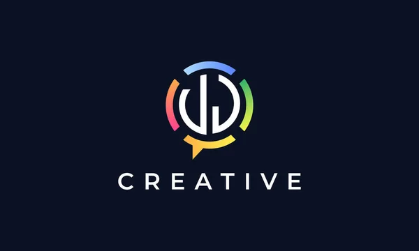 Creative Chat Initial Letters Logo Логотип Включает Себя Абстрактную Форму — стоковый вектор