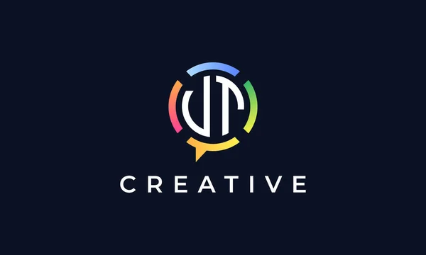 Creative Chat Cartas Iniciais Logotipo Este Logotipo Incorporar Com Forma — Vetor de Stock