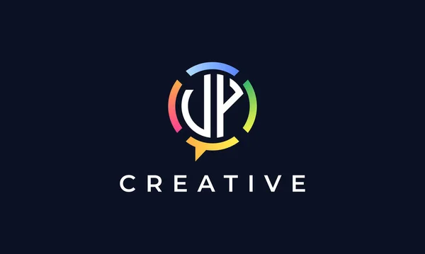 Creative Chat Initial Letters Logo Логотип Включает Себя Абстрактную Форму — стоковый вектор