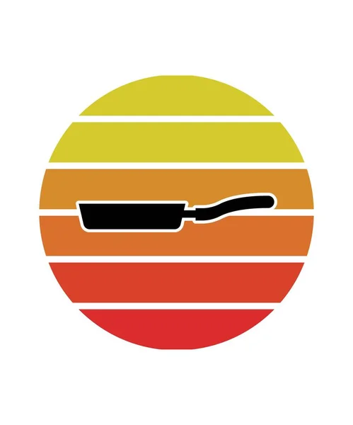 Cozinhar Retro Sunset Design Modelo Modelo Design Vetorial Para Logotipo — Vetor de Stock