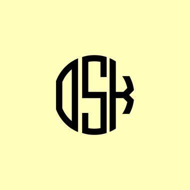 Yaratıcı Yuvarlak Harfler OSK Logosu. Bu başlangıç için hangi şirket veya markanın adı uygun olacaktır.