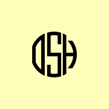 Yaratıcı Yuvarlak Baş harfler OSH logosu. Bu başlangıç için hangi şirket veya markanın adı uygun olacaktır.