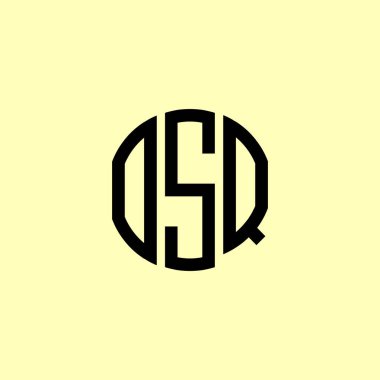 Yaratıcı Yuvarlak Harfler OSQ logosu. Bu başlangıç için hangi şirket veya markanın adı uygun olacaktır.