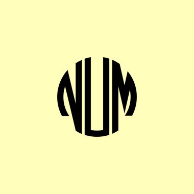 Yaratıcı Yuvarlak Harfler NUM Logosu. Bu başlangıç için hangi şirket veya markanın adı uygun olacaktır.